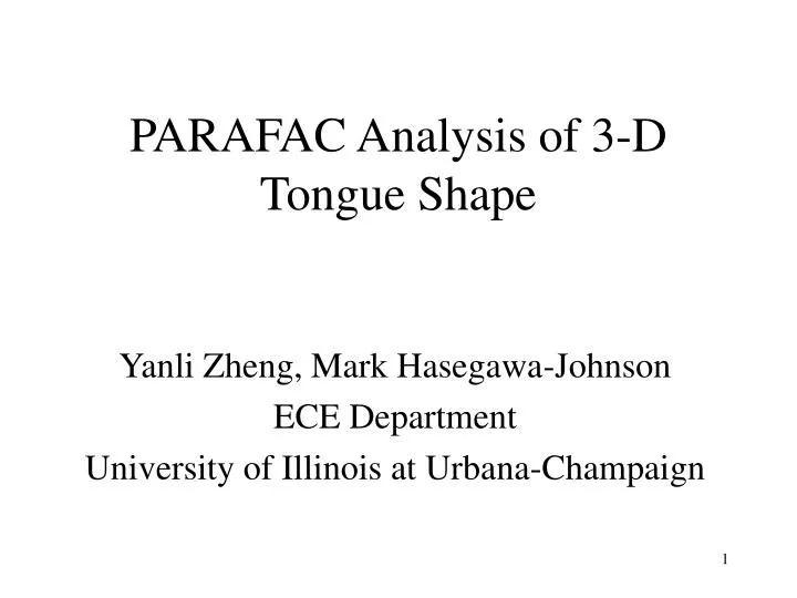parafac analysis of 3 d tongue shape