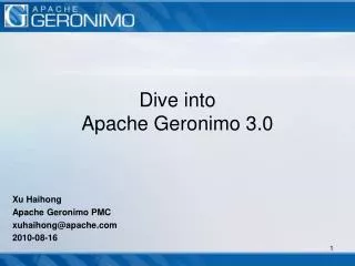 Dive into Apache Geronimo 3.0
