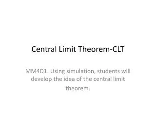 Central Limit Theorem-CLT