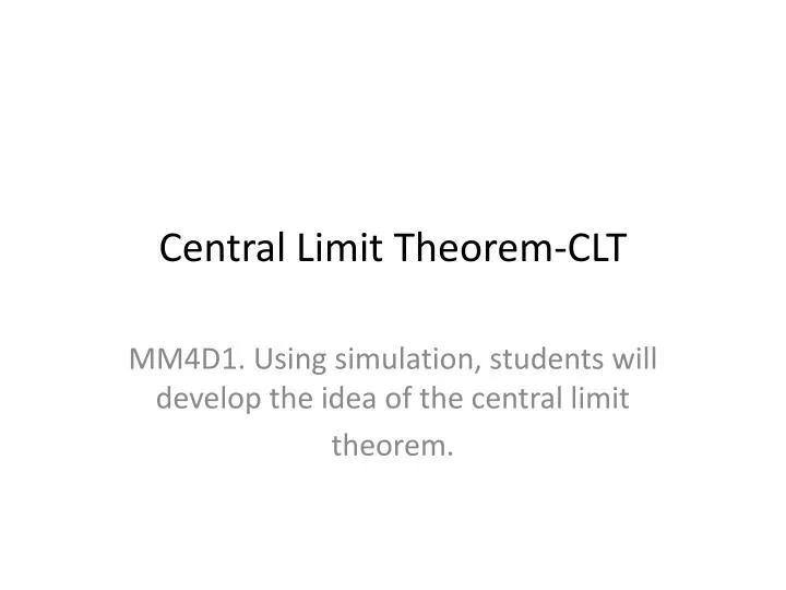 central limit theorem clt