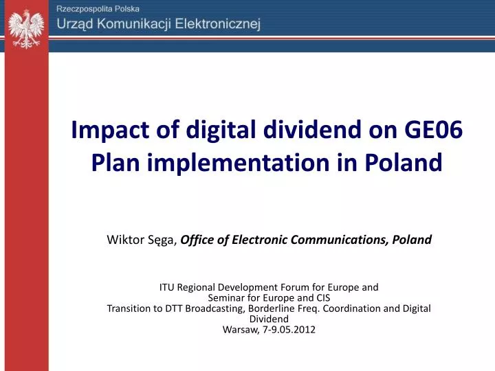 impact of digital dividend on g e 06 plan implementation in poland