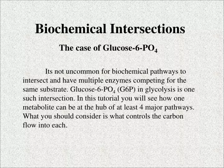 biochemical intersections