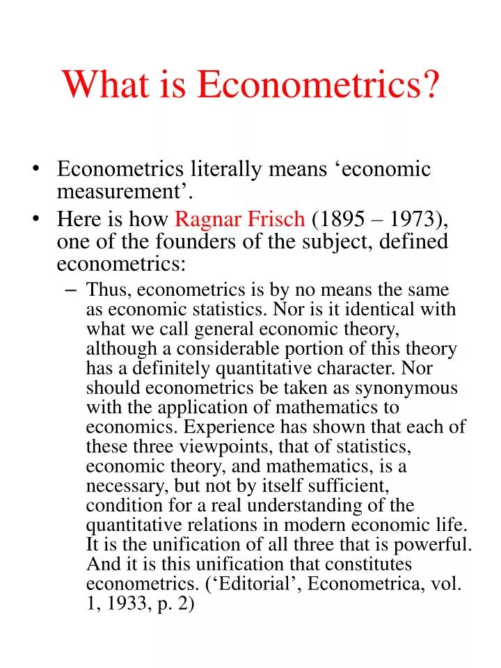 what is econometrics