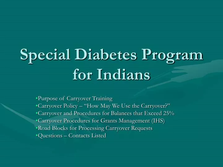 special diabetes program for indians