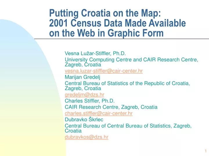 putting croatia on the map 2001 census data made available on the web in graphic form