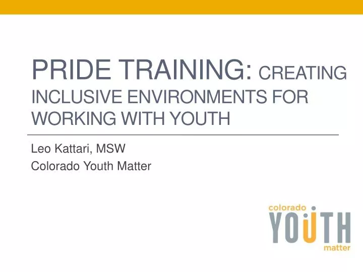 pride training creating inclusive environments for working with youth
