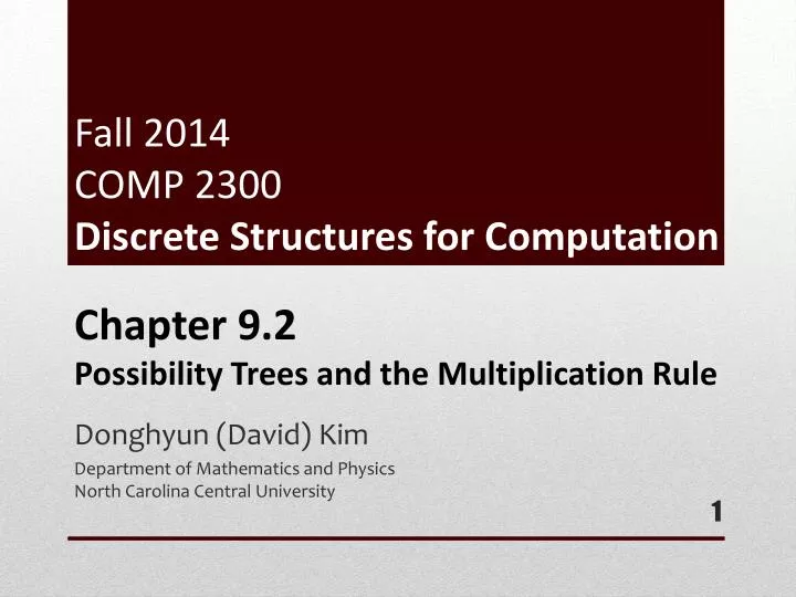 fall 2014 comp 2300 discrete structures for computation