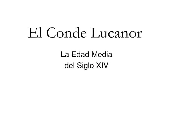 el conde lucanor