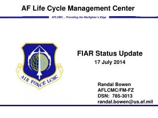 FIAR Status Update 17 July 2014
