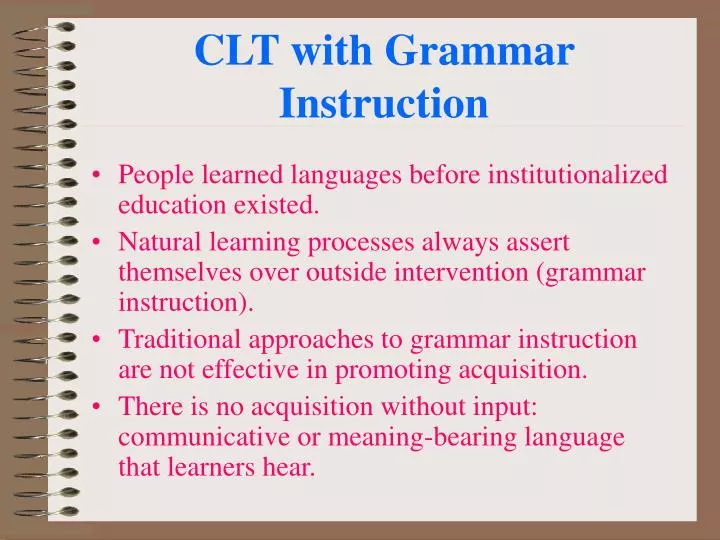 clt with grammar instruction