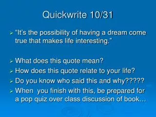 Quickwrite 10/31