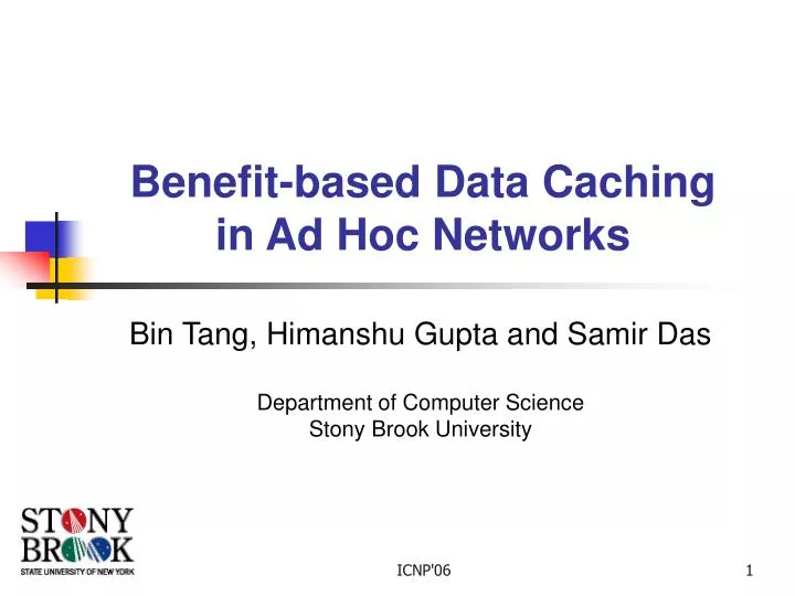 benefit based data caching in ad hoc networks