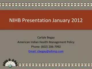 nihb presentation january 2012