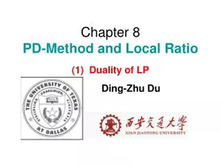 Chapter 8 PD-Method and Local Ratio