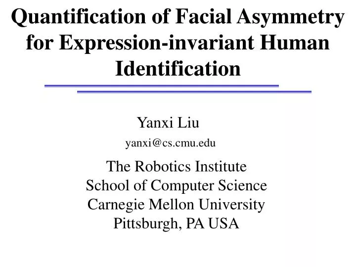 quantification of facial asymmetry for expression invariant human identification