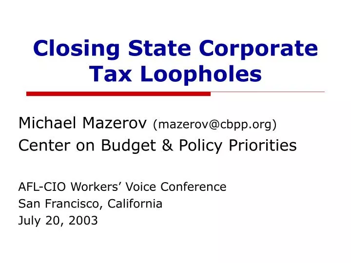 closing state corporate tax loopholes