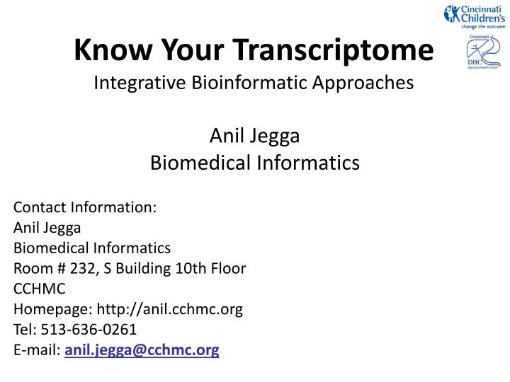 know your transcriptome integrative bioinformatic approaches