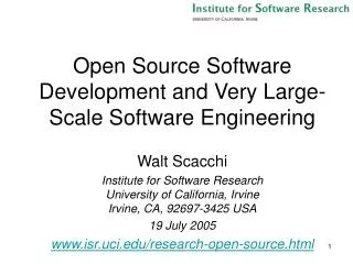 Open Source Software Development and Very Large-Scale Software Engineering