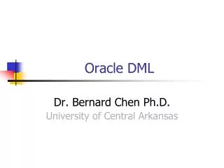 Oracle DML