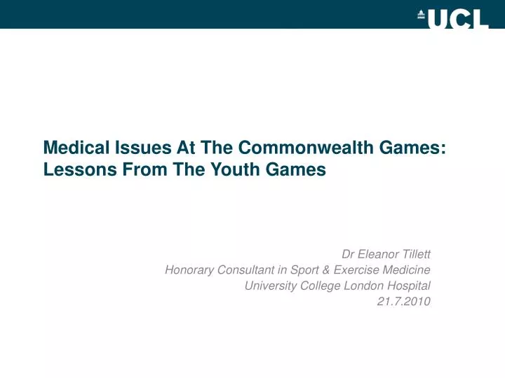 medical issues at the commonwealth games lessons from the youth games