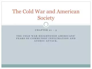 The Cold War and American Society