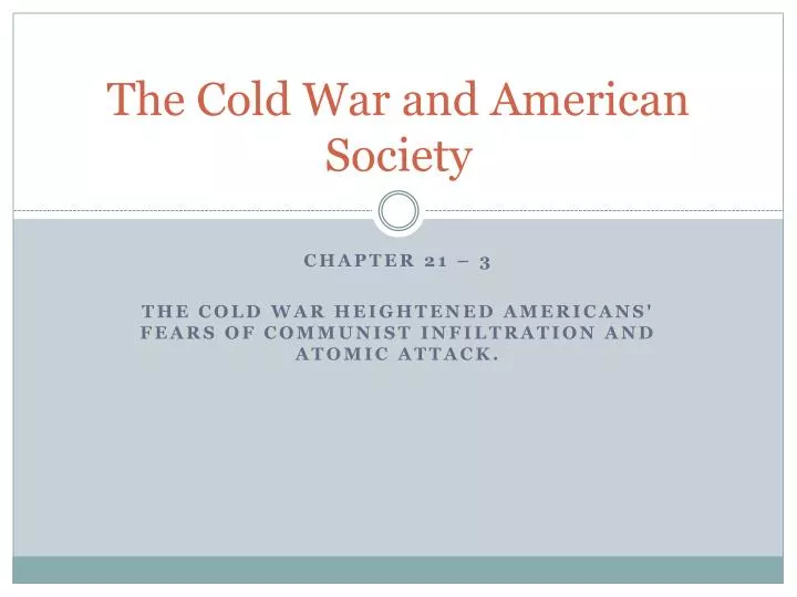 the cold war and american society