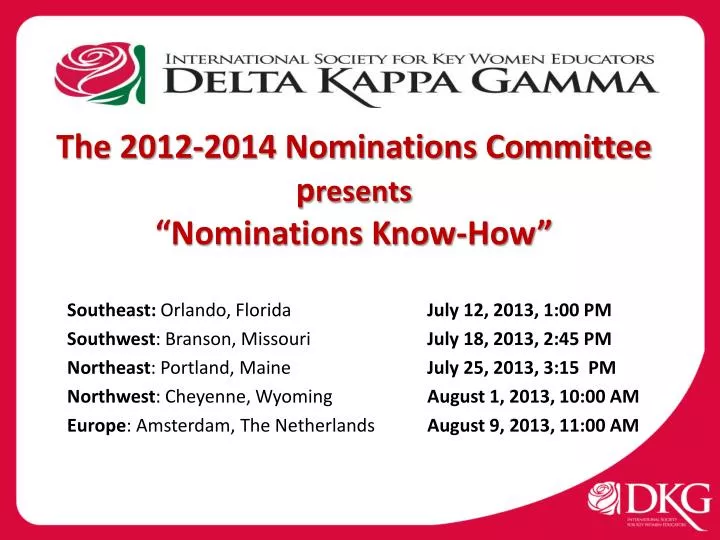 the 2012 2014 nominations committee p resents nominations know how
