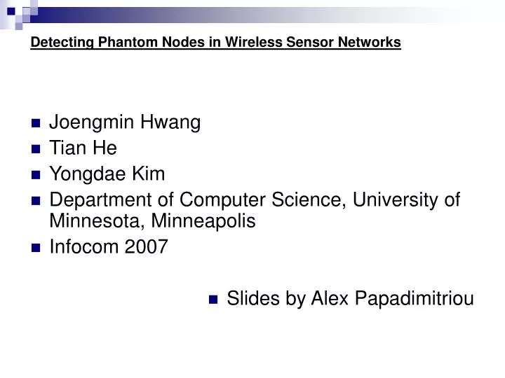 detecting phantom nodes in wireless sensor networks