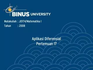 aplikasi diferensial pertemuan 17