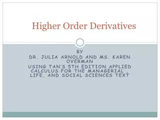higher order derivatives