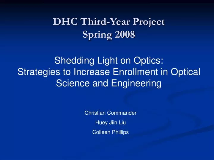 dhc third year project spring 2008