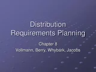 Distribution Requirements Planning