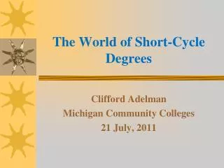 The World of Short-Cycle Degrees
