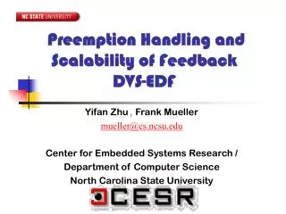 Preemption Handling and Scalability of Feedback DVS-EDF