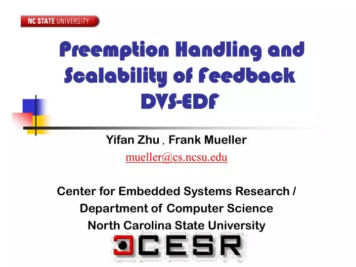 preemption handling and scalability of feedback dvs edf