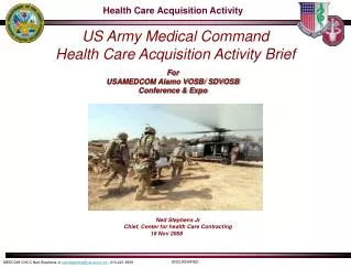 US Army Medical Command Health Care Acquisition Activity Brief