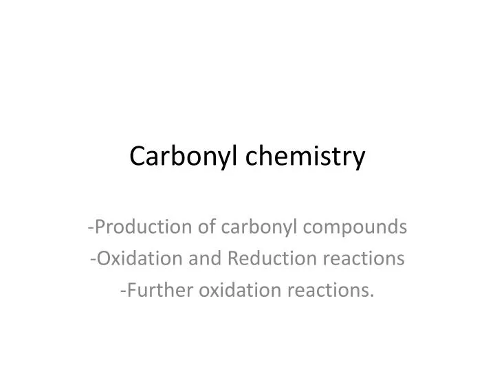 carbonyl chemistry