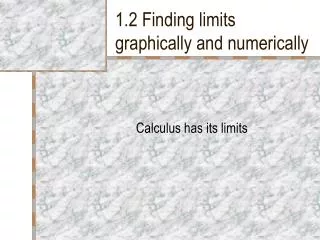 1.2 Finding limits graphically and numerically