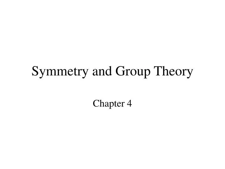 symmetry and group theory