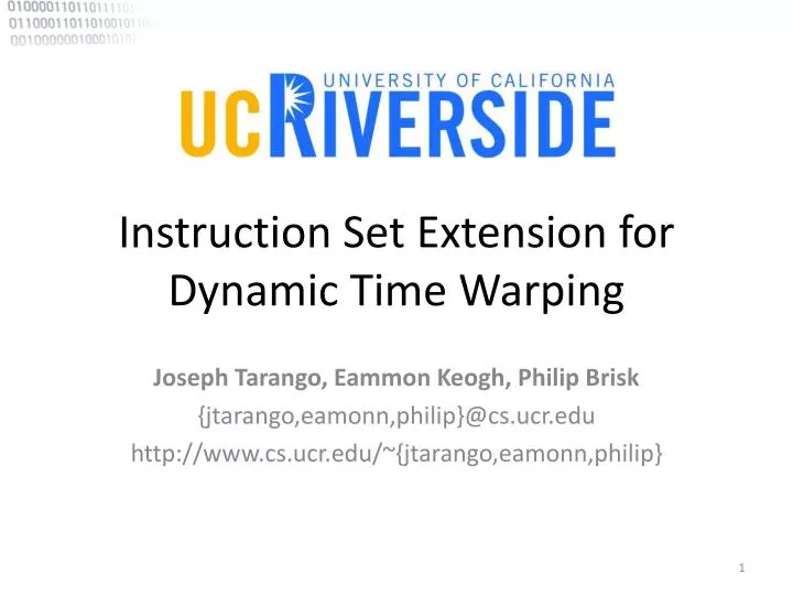 instruction set extension for dynamic time warping