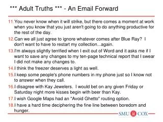 *** Adult Truths *** - An Email Forward