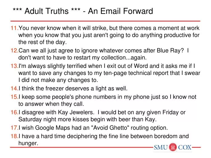 adult truths an email forward
