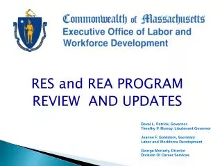 RES and REA PROGRAM REVIEW AND UPDATES