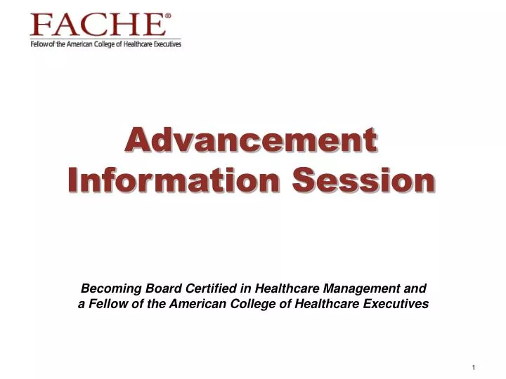 advancement information session