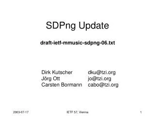 SDPng Update