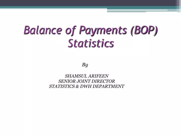 balance of payments bop statistics