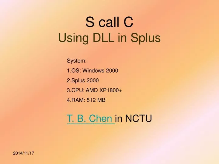 s call c using dll in splus