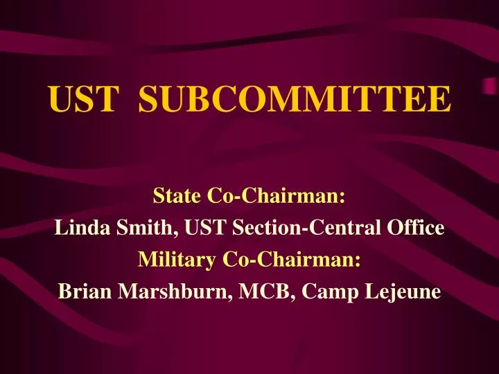 ust subcommittee