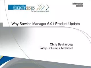 iWay Service Manager 6.01 Product Update