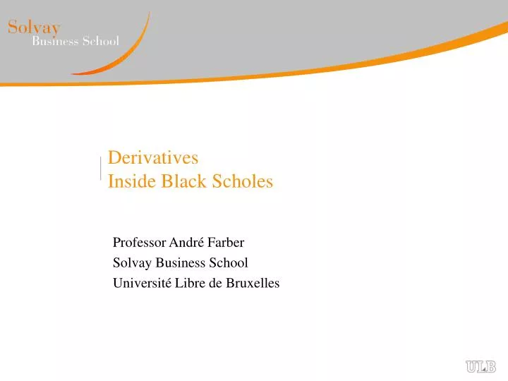 derivatives inside black scholes